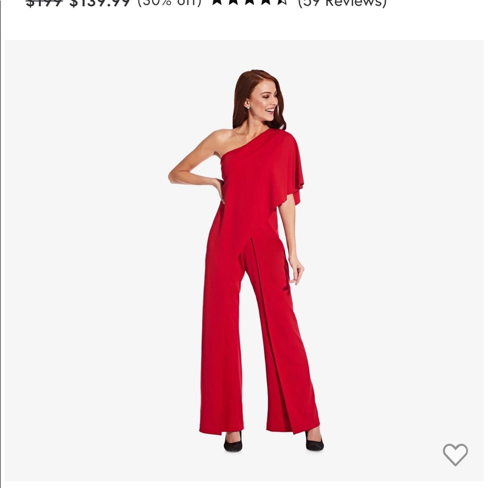 Adrianna Papell Flutter one shoulder jumpsuit